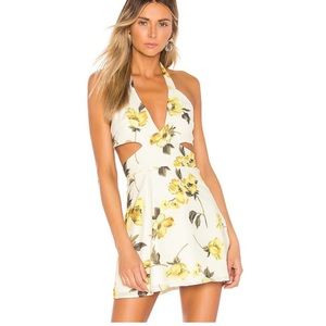 Superdown white & yellow floral sundress